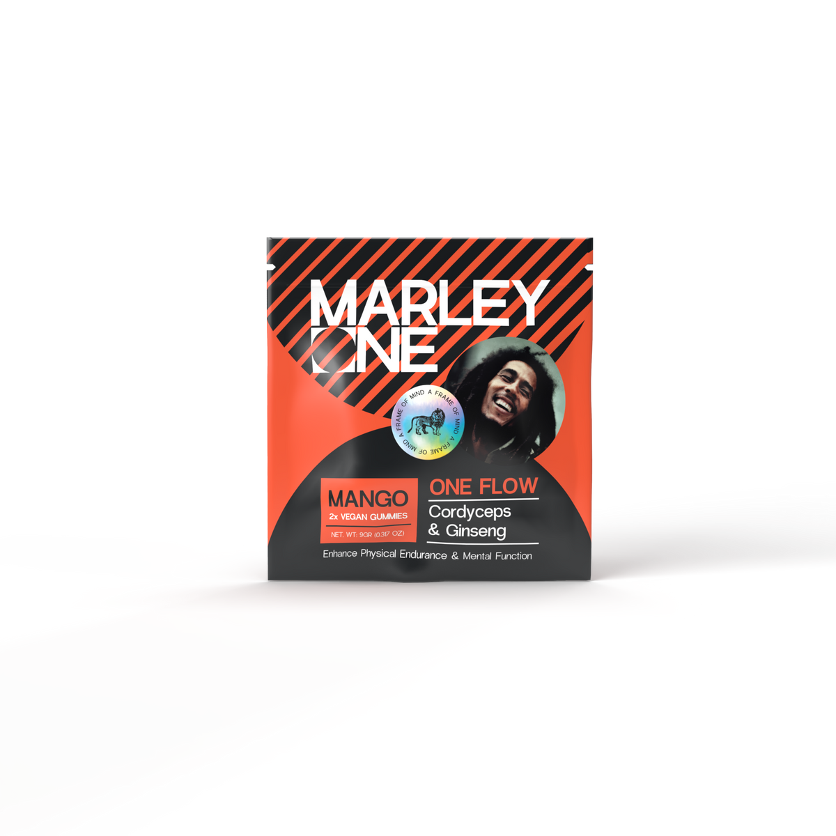 Marley One - Cordyceps & Ginseng Vegan Gummy 2ct Bag - One Flow - Mango